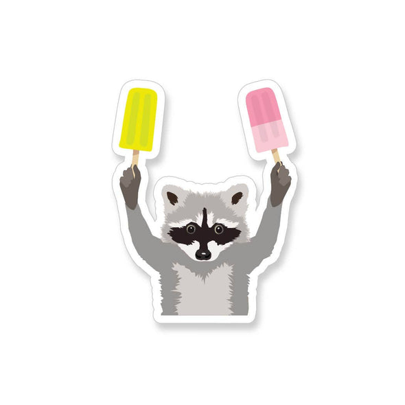 Apartment 2 Cards - Raccoon with Paletas Vinyl Sticker