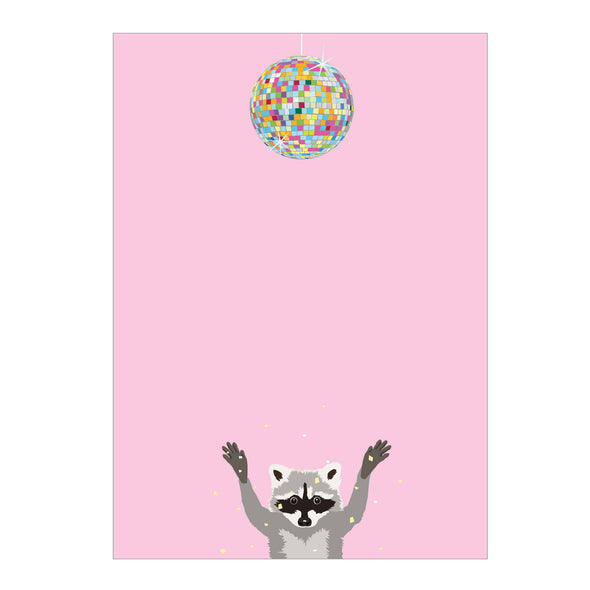 Apartment 2 Cards - Disco Raccoon 4.75x6.5" Notepad